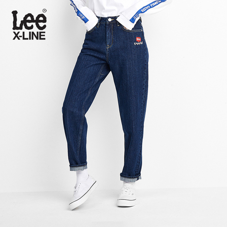 Lee女款 2018年秋季X-LINE深蓝色绣花牛仔裤LWZ4113UM8TW商品大图
