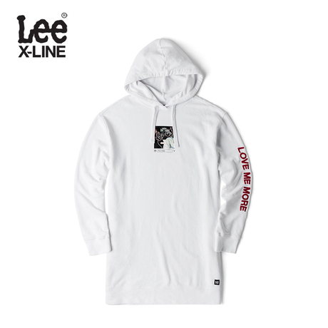Lee女款 2018年秋季X-LINE白色绣花长袖卫衣L345713QAK14商品大图