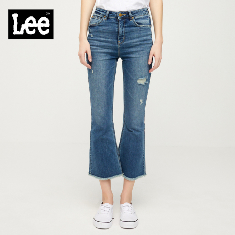 Lee女装 2018春夏新品浅蓝色九分牛仔裤L293113AS8HB商品大图