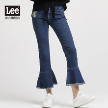 Lee女装 2018春夏新品商场同款Smiley微喇九分牛仔裤L193823AZ8GX图片