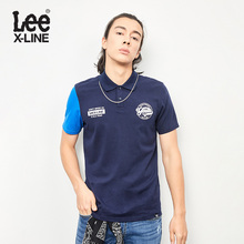 LINE藏蓝色翻领T恤L319272LQB8D 2018春夏新品 Lee男装