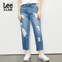Lee女装 2018春夏新品XLINE浅蓝色牛仔裤LWZ4113HH8NG图片
