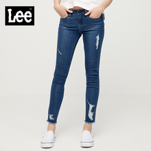 Lee女装 2018春夏新品优形丹宁蓝色九分牛仔裤LWN4183AM8CE图片