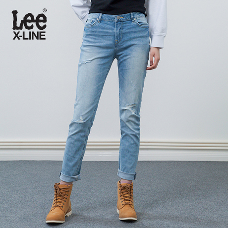 Lee女装 18春夏新品X-line浅蓝色牛仔裤L134093AX8LC商品大图