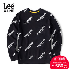 Lee女款 2018年秋季XLINE黑色字母圆领长袖卫衣L345723QAK11图片