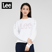 Lee女款2018年秋季优形丹宁字母图案白色长袖卫衣L317733RVK14图片