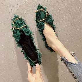 网红单鞋女2018新款秋季韩版百搭尖头平底鞋