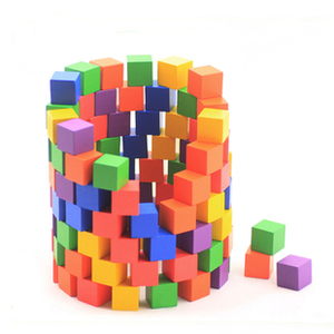 100PC彩色正方体积木教具