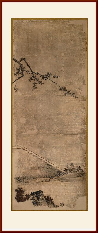 三东方朔图西王母山水四条屏五尺条幅山水画国画