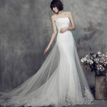 2014年新款 显瘦婚纱礼服店 婚纱蕾丝鱼尾抹胸拖尾新娘时尚 et14