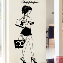 购物女装贴纸包包鞋子服装店橱窗装饰玻璃贴窗贴门贴墙贴