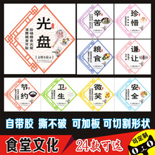 企业工厂学校园食堂餐厅文化布置墙贴纸装饰画节约珍惜粮食标语