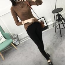 2017韩版秋冬新款女装针织衫打底衫长袖毛衣女套头短款打底衫上衣图片
