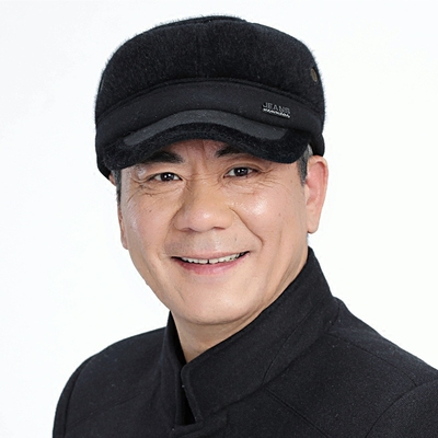 冬季中老年帽子男冬天仿貂毛老头老年人护耳鸭舌帽骑车平顶军帽厚