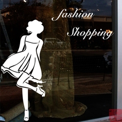 梦露裙舞女装服装店铺装饰橱窗玻璃贴贴纸墙贴窗贴贴花