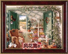 源文件花店350 270 超清晰彩色十字绣重绘图纸