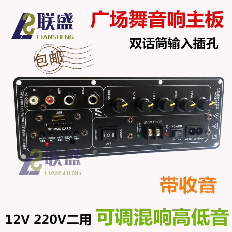 220V卡拉OK拉杆箱主板 电瓶音箱功放板 12V