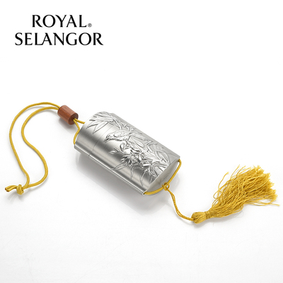 皇家雪兰莪ROYAL SELANGOR竹篮报喜印笼茶叶罐马来西亚锡罐工艺品
