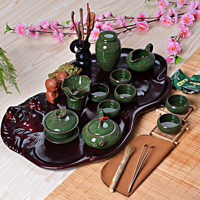 茶具套装特价陶瓷白瓷功夫整套茶具冰裂 紫砂佛茶盘 茶道配件茶托