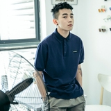 BDCT自制 简约贴标POLO衫男短袖2018新款港风潮牌带领纯棉翻领T恤