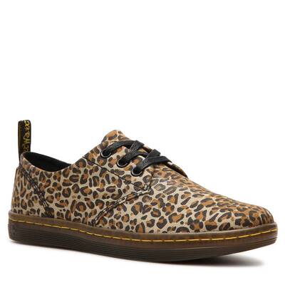 美国直邮Dr.Martens 318725女鞋豹纹印花透气系带舒适帆布鞋