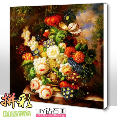 diy十字绣钻石绣 百花齐放钻石画 3D方钻贴钻画树脂满钻 客厅包邮