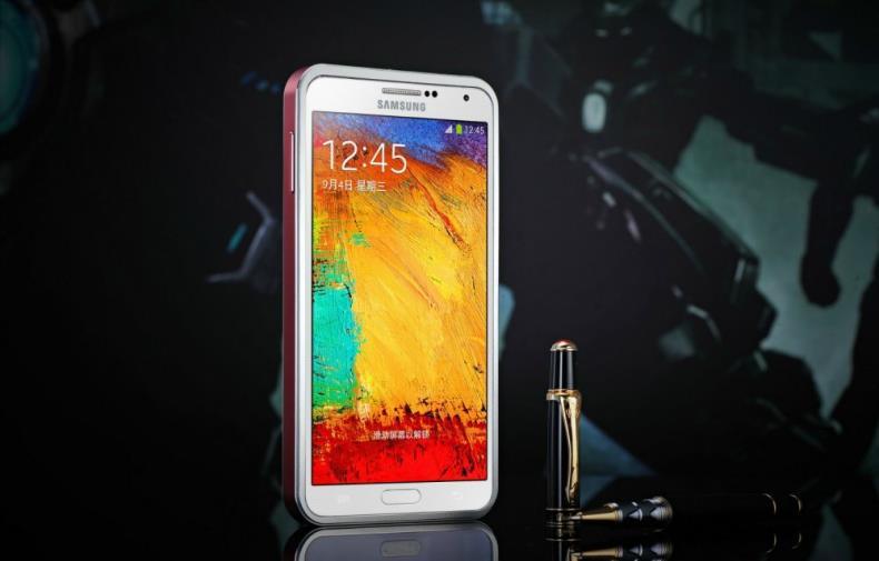 iMatch Aviation Aluminum Alloy Metal Bumper Tempered Glass Back Cover Case for Samsung Galaxy Note 3 N9000