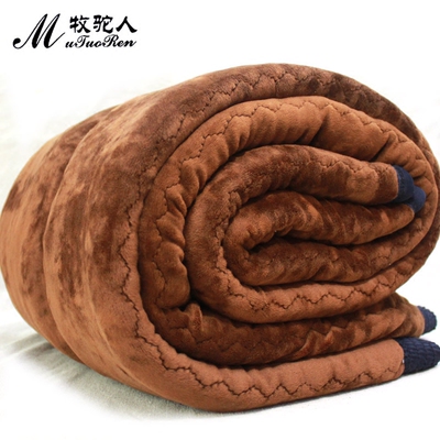 中老年三层加厚驼绒棉裤男爸爸加绒加肥保暖裤老人大码羊毛裤女冬