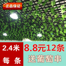 饰树藤绿植 假花藤条绿叶仿真葡萄叶假树叶塑料藤蔓室内植物吊顶装