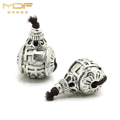 MDF/曼蒂芙六字真言合金三通佛头 藏式铜镀银佛塔 diy合金配件