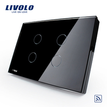 长方形C8黑色遥控单控四开 Livolo开关118触摸开关智能家居产品