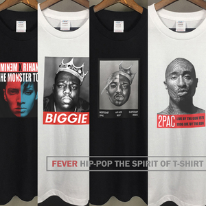 西海岸匪帮2pac说唱hiphop衣服eminem短袖男t恤欧美街头嘻哈风