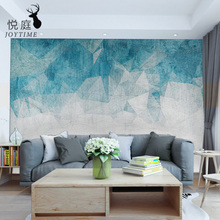 北欧墙纸几何简约客厅沙发电视背景墙 抽象手绘艺术壁纸卧室壁画
