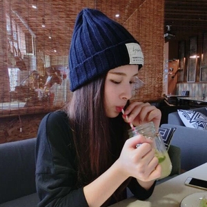 加厚保暖布标毛线帽