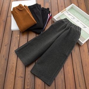 女童阔腿裤秋冬毛呢宝宝靴裤