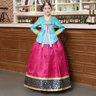 花汝芸新款古装传统韩服女宫廷礼服朝鲜民族服饰舞蹈表演服舞台装