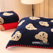 孚日枕巾正品 棉布枕巾特价 纯棉枕巾卡通加大全棉抗菌柔软加厚个性