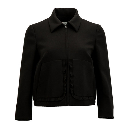 Red Valentino/华伦天奴 黑色混合材质两口袋装女士短款外套银泰商品大图