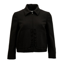Red Valentino/华伦天奴 黑色混合材质两口袋装女士短款外套银泰图片