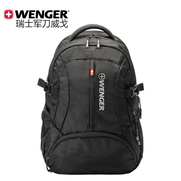 专柜正品瑞士军刀威戈Wenger15.6寸黑色休闲酷感电脑双肩包