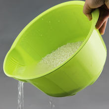 加厚洗菜盆沥水盆淘米器果盆果盘果篮 日本进口塑料淘米盆洗米筛