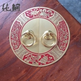 中式仿古纯铜门锁柜门拉手双孔 装饰对开门拉手复古把手做旧风格