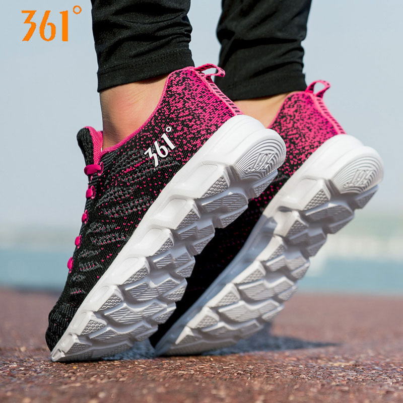 361 degree women's shoes sneakers 2019 autumn new sports shoes 361 fly woven mesh surface Student activism running shoes women