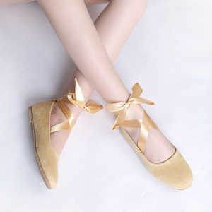丝带交叉乖乖绑带芭蕾舞鞋