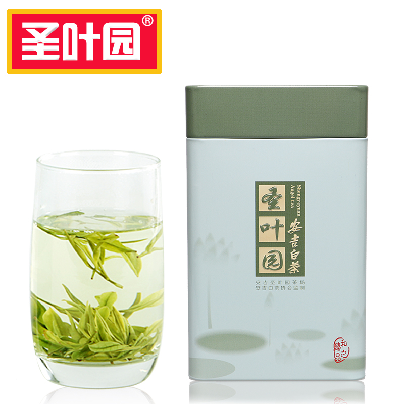 正宗原产地春茶绿茶雨前茶125g圣叶园安吉白茶一级新茶叶2018