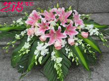 上海同城鲜花速递讲台花展览会议桌花方杯花活动签到台花签到花