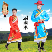 2018新款成人男士蒙古族演出服装少数民族草原风舞蹈服藏族表演服
