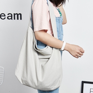 大容量宽肩带chic帆布单肩包