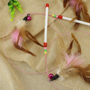 钢丝羽毛铃铛逗猫棒