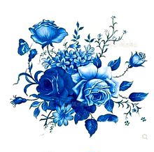 水移画青花瓷卫生间装饰画浴室墙贴防水贴画瓷砖防水贴画手绘花画